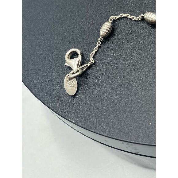 Signed Fine Sterling Silver 950 Large Bracelet or Small Anklet 2.44 grams, 9" - Picture 4 of 11